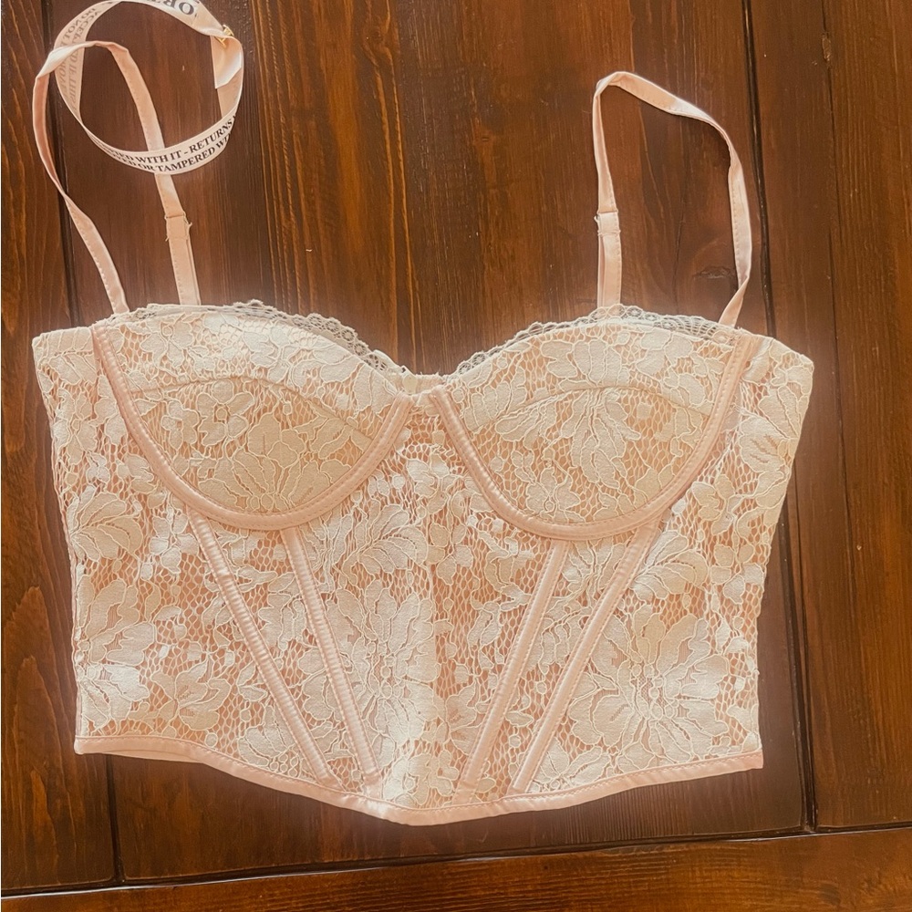 Sis Label-Rose Lace Underwired Corset